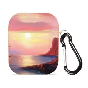 Red Sea Sunset Airpods 2 Case (Hard Shell, Golden)