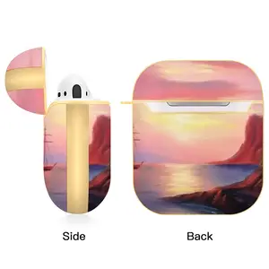 Red Sea Sunset Airpods 2 Case (Hard Shell, Golden)