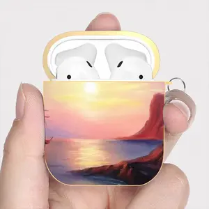 Red Sea Sunset Airpods 2 Case (Hard Shell, Golden)