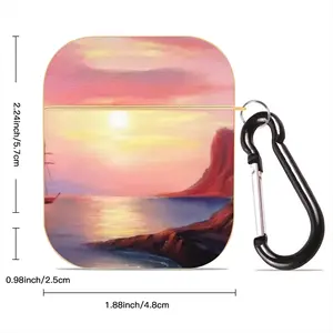 Red Sea Sunset Airpods 2 Case (Hard Shell, Golden)