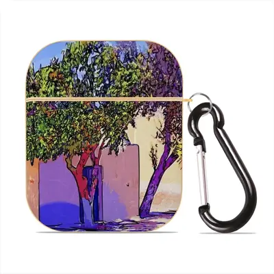 Santorini Trees In Oia Airpods 2 Case (Hard Shell, Golden)