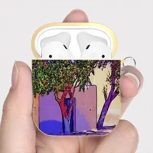 Santorini Trees In Oia Airpods 2 Case (Hard Shell, Golden)