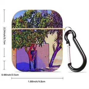 Santorini Trees In Oia Airpods 2 Case (Hard Shell, Golden)