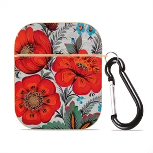 Poppy Flowers Airpods 2 Case (Hard Shell, Golden)