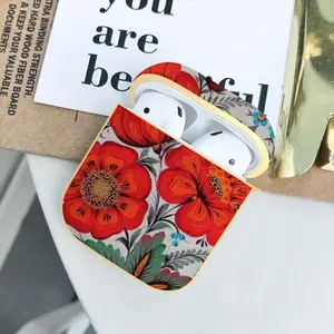 Poppy Flowers Airpods 2 Case (Hard Shell, Golden)