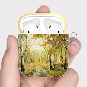 Birch Tree Forest Trail Airpods 2 Case (Hard Shell, Golden)