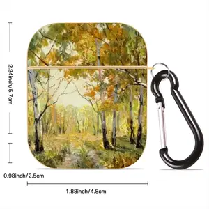 Birch Tree Forest Trail Airpods 2 Case (Hard Shell, Golden)