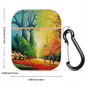 Landscape African Village Scene Airpods 2 Case (Hard Shell, Rose Gold)