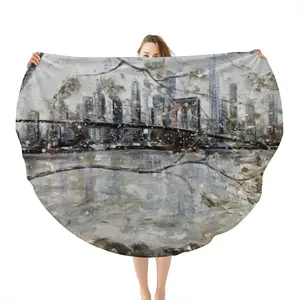 Brooklyn View Flannel Blanket (Round)