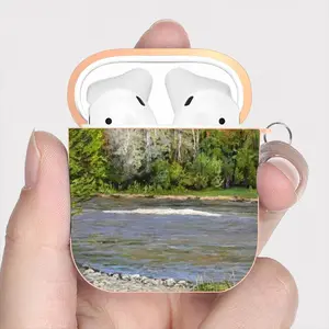 Landscape River Shore In A Forest Airpods 2 Case (Hard Shell, Rose Gold)