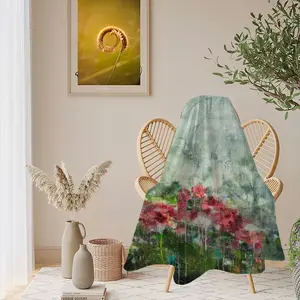 Paradise Flowers Flannel Blanket (Round)