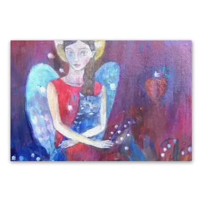 Angel With Cat PVC Placemat