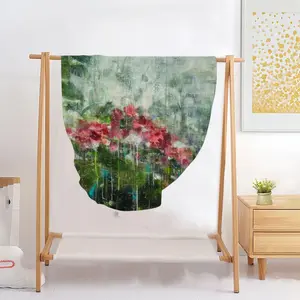 Paradise Flowers Flannel Blanket (Round)