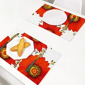 Three Red Flowers PVC Placemat