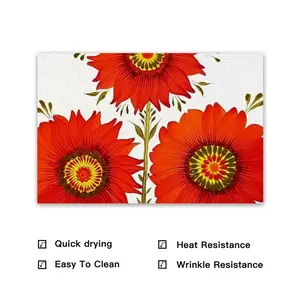 Three Red Flowers PVC Placemat