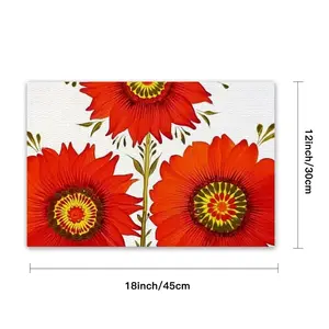 Three Red Flowers PVC Placemat