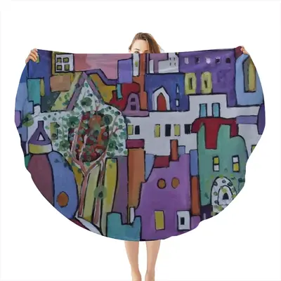 Life In The City Flannel Blanket (Round)