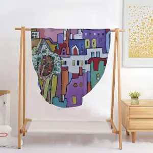 Life In The City Flannel Blanket (Round)