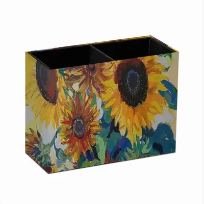 The Sunflowers Retro Two Grid Pen Holder