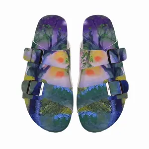 Men Beginning Of Spring Blossoming Cork Sandals