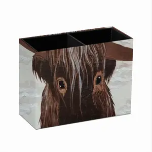 Bull - Red Bull Taurus Animals Buffalo Wild Retro Two Grid Pen Holder