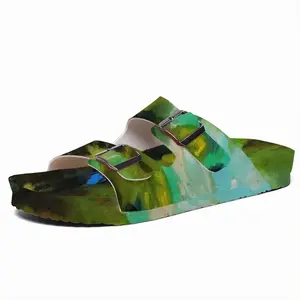 Men Green 2 Cork Sandals