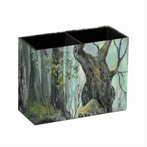 Elf House In A Fantasy Forest Retro Two Grid Pen Holder