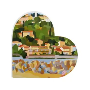 Bather In Sète Heart Decoration (Acrylic)