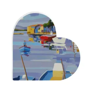 Sète Pointe Courte Heart Decoration (Acrylic)