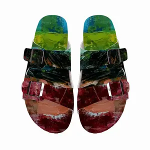 Men Colored Abstract Cork Sandals