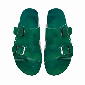 Men Imaginary Landscape In The Green Garden Cork Sandals