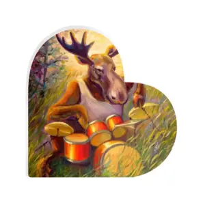 Musical Moose Heart Decoration (Acrylic)