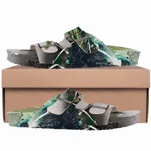 Men Basic Green Cork Sandals