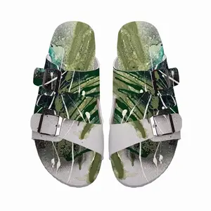 Men Basic Green Cork Sandals