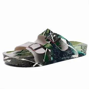 Men Basic Green Cork Sandals