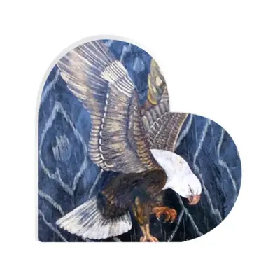 Eagle Scratch Heart Decoration (Acrylic)