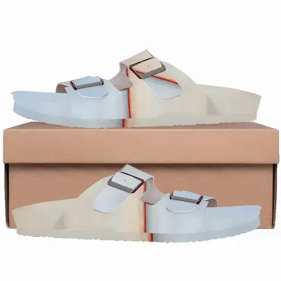 Men White Orange Series 3 Cork Sandals