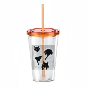 Cats With Thread Double Layer Plastic Cup