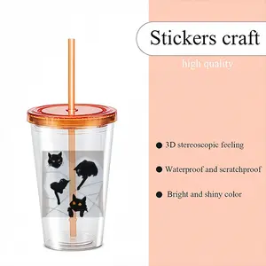 Cats With Thread Double Layer Plastic Cup