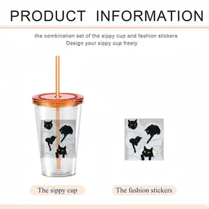 Cats With Thread Double Layer Plastic Cup