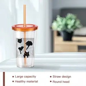 Cats With Thread Double Layer Plastic Cup