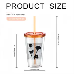 Cats With Thread Double Layer Plastic Cup