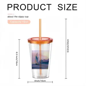 Soft Purple Sea Double Layer Plastic Cup