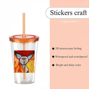 Super Angry Cat Double Layer Plastic Cup