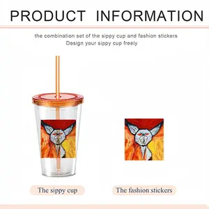 Super Angry Cat Double Layer Plastic Cup