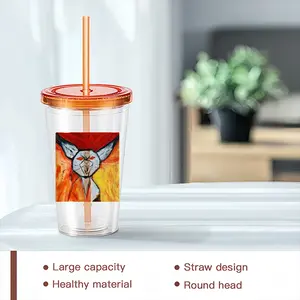 Super Angry Cat Double Layer Plastic Cup