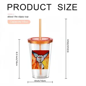 Super Angry Cat Double Layer Plastic Cup