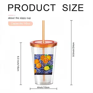 Oranges Double Layer Plastic Cup