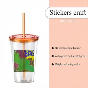 Green Woman Double Layer Plastic Cup