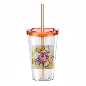 Floral Rhapsody Double Layer Plastic Cup